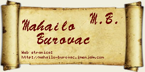 Mahailo Burovac vizit kartica
